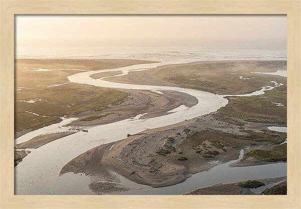 River Meets Sea At Wide Sandy Delta