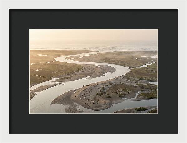 River Meets Sea At Wide Sandy Delta