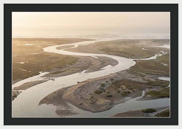 River Meets Sea At Wide Sandy Delta