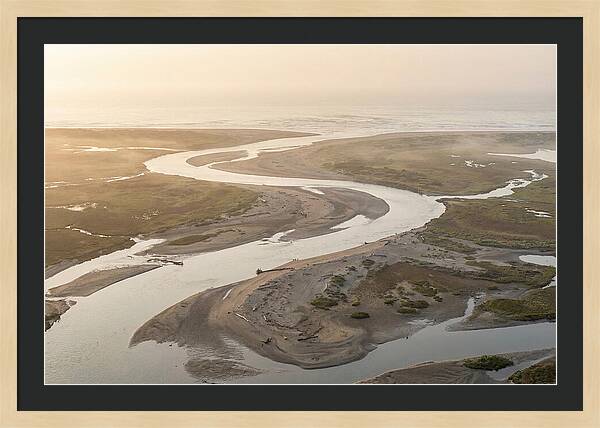 River Meets Sea At Wide Sandy Delta
