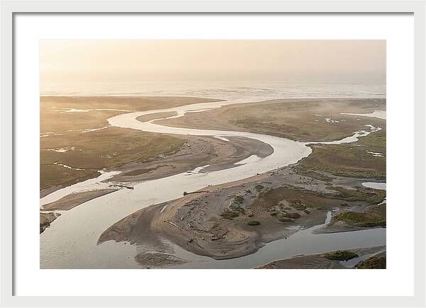 River Meets Sea At Wide Sandy Delta