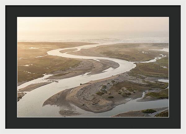 River Meets Sea At Wide Sandy Delta