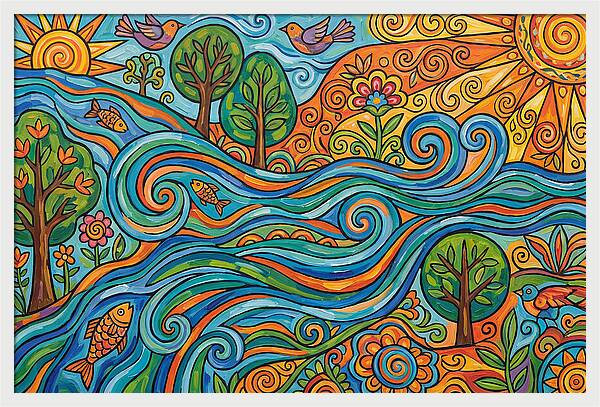 River Rapids And Natures Harmony