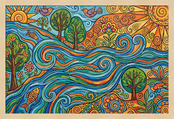 River Rapids And Natures Harmony