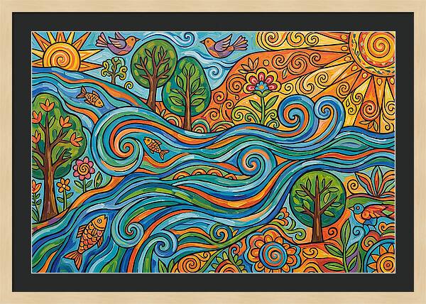 River Rapids And Natures Harmony