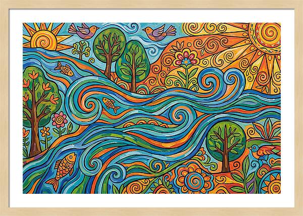 River Rapids And Natures Harmony