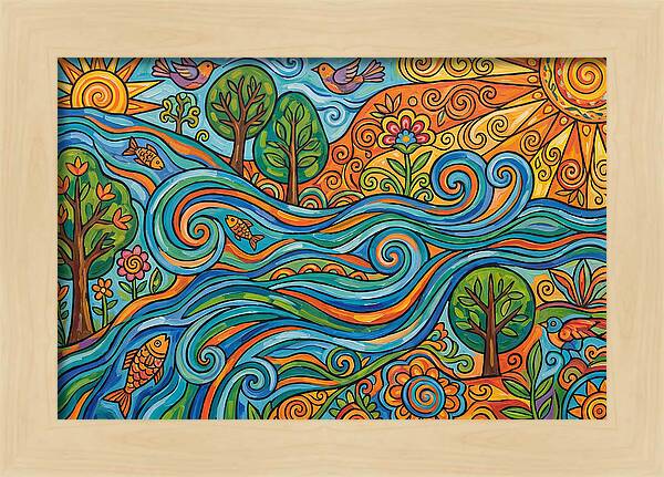 River Rapids And Natures Harmony