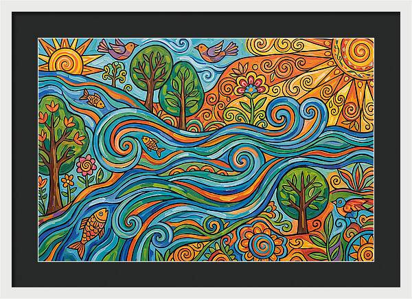 River Rapids And Natures Harmony