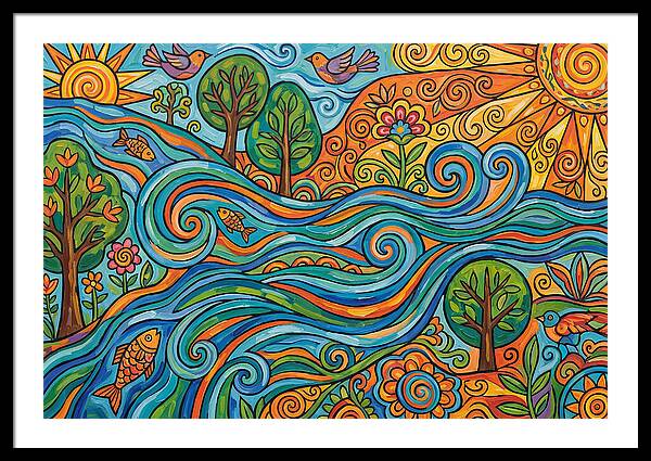 River Rapids And Natures Harmony