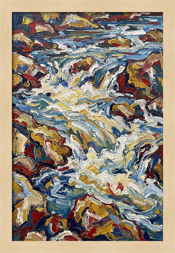 River Rapids In Expressionist Style