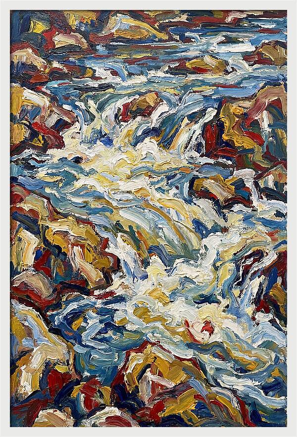 River Rapids In Expressionist Style