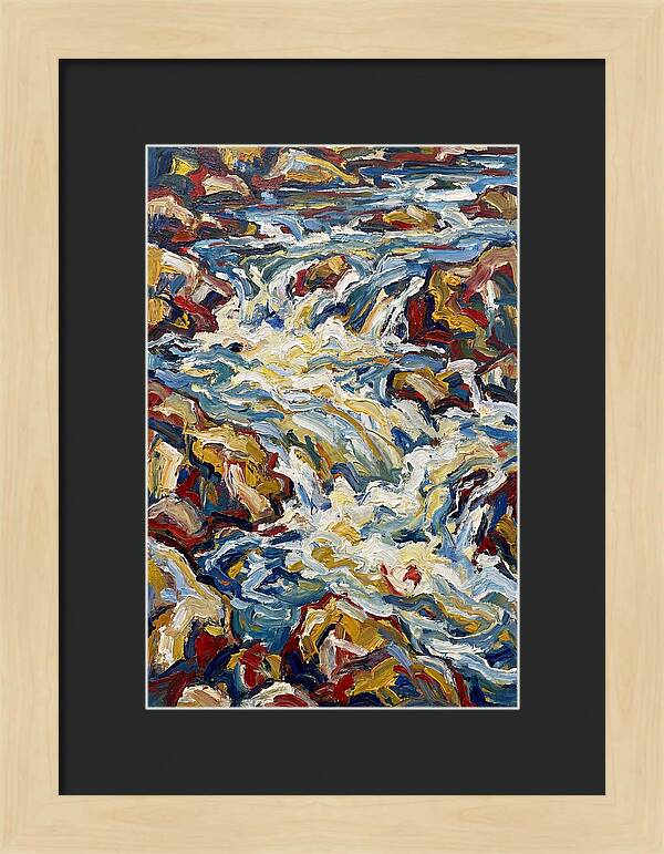 River Rapids In Expressionist Style