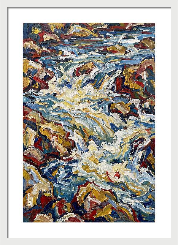 River Rapids In Expressionist Style