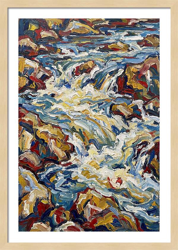 River Rapids In Expressionist Style