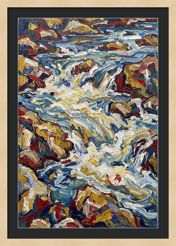 River Rapids In Expressionist Style