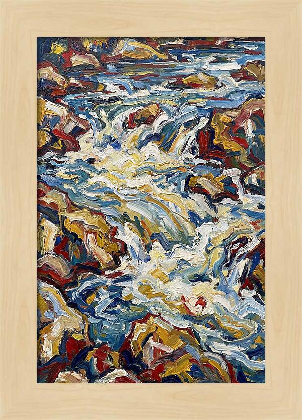 River Rapids In Expressionist Style