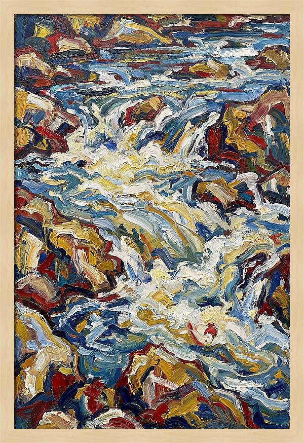 River Rapids In Expressionist Style