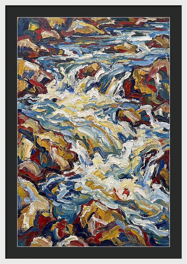 River Rapids In Expressionist Style