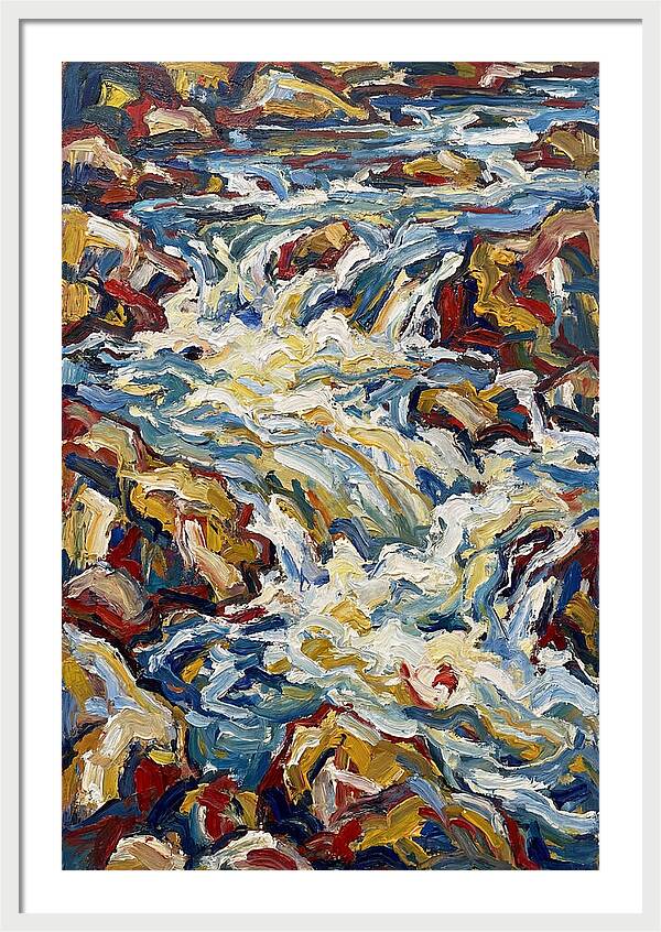 River Rapids In Expressionist Style