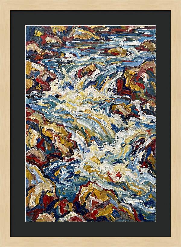 River Rapids In Expressionist Style