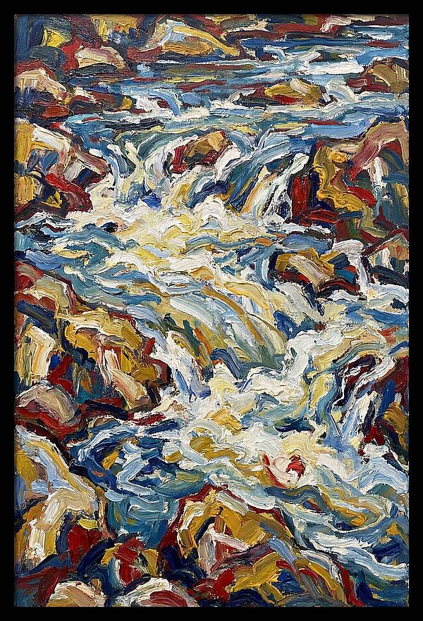 River Rapids In Expressionist Style