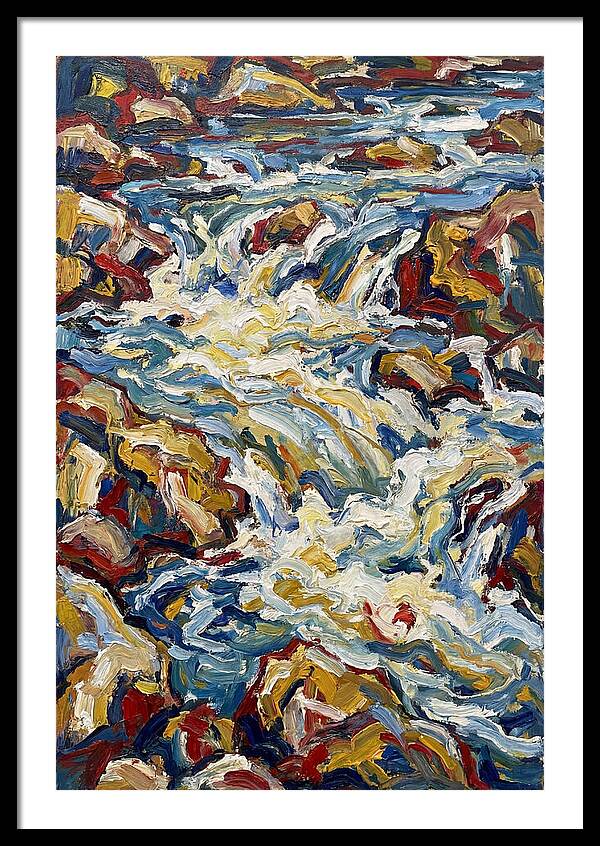 River Rapids In Expressionist Style