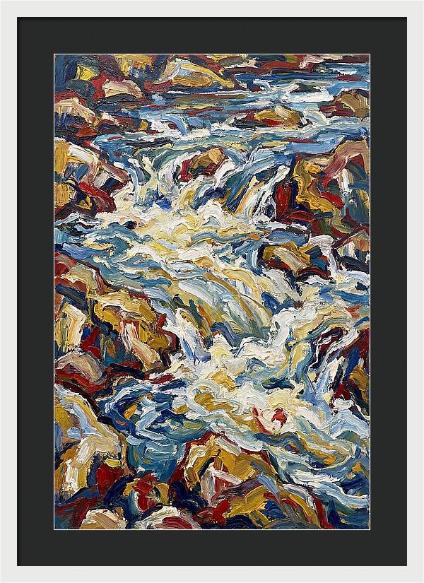 River Rapids In Expressionist Style