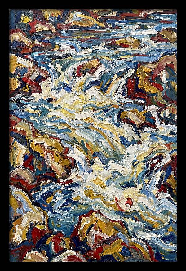 River Rapids In Expressionist Style