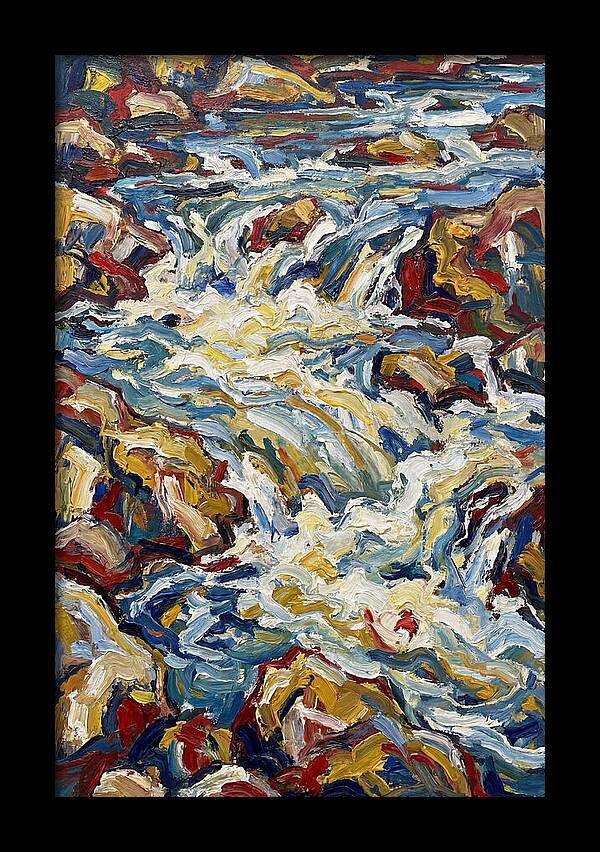 River Rapids In Expressionist Style