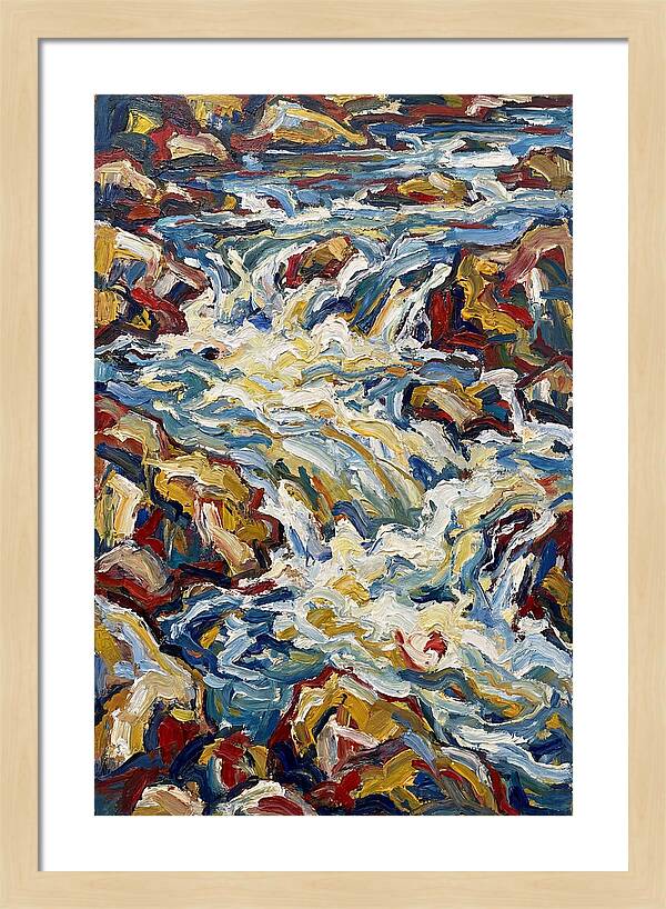 River Rapids In Expressionist Style
