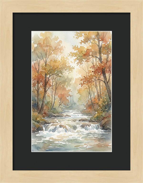 River Rapids Through Autumn Forest