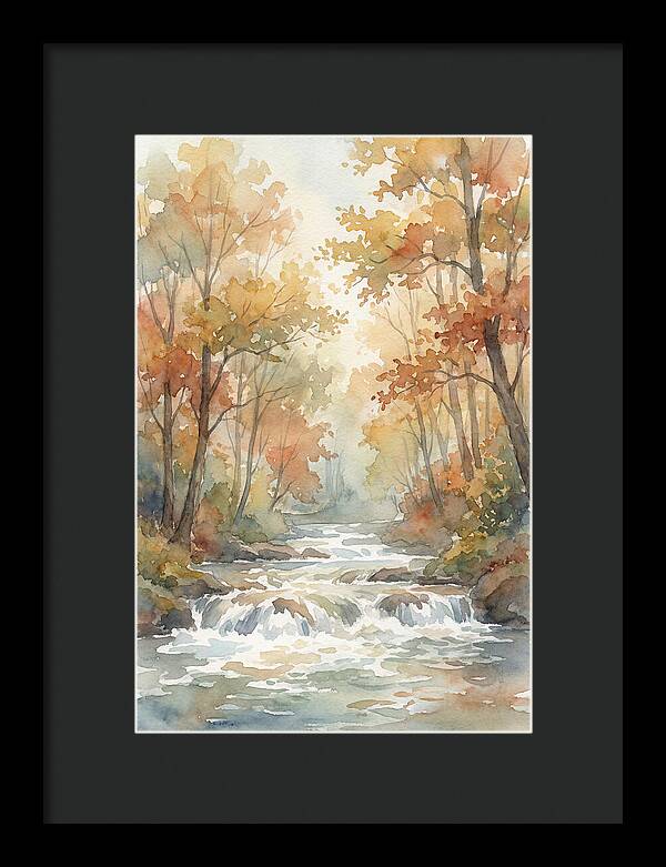 River Rapids Through Autumn Forest