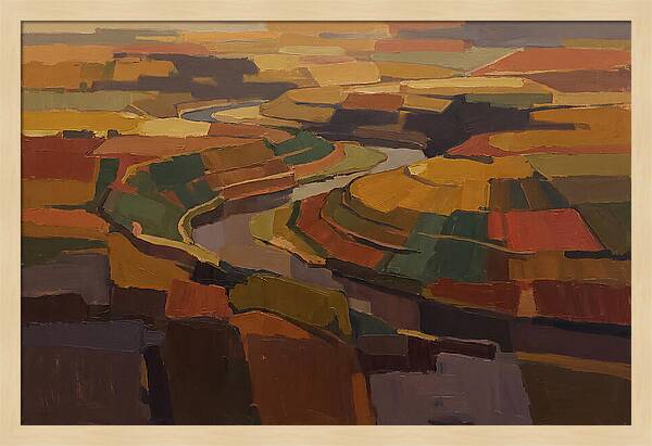 River Valley With Meander Bends