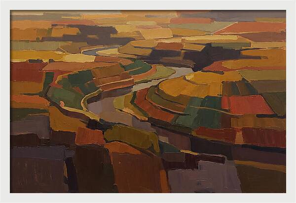 River Valley With Meander Bends