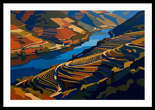 River Valley With Vineyards