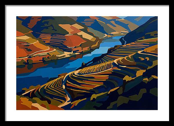 River Valley With Vineyards