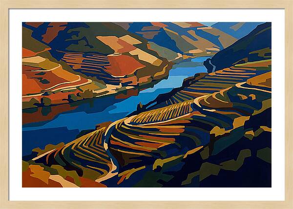 River Valley With Vineyards