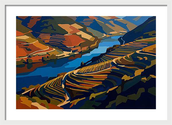 River Valley With Vineyards