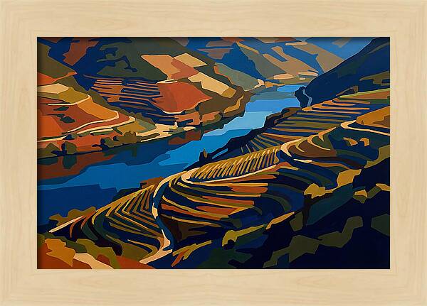 River Valley With Vineyards