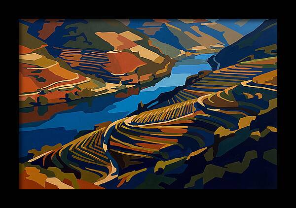 River Valley With Vineyards