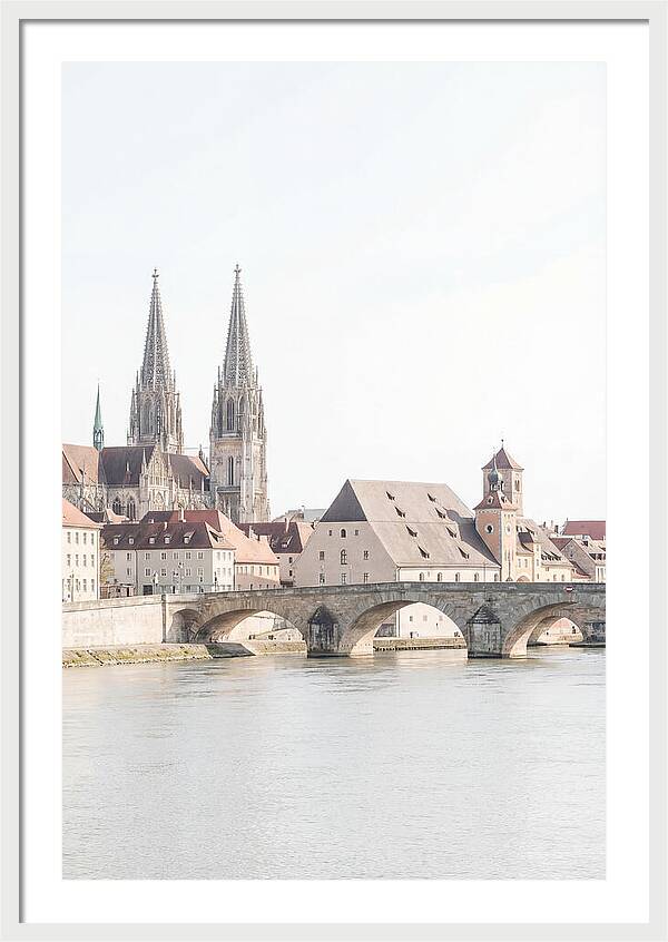 Riverside City With Gothic Spires