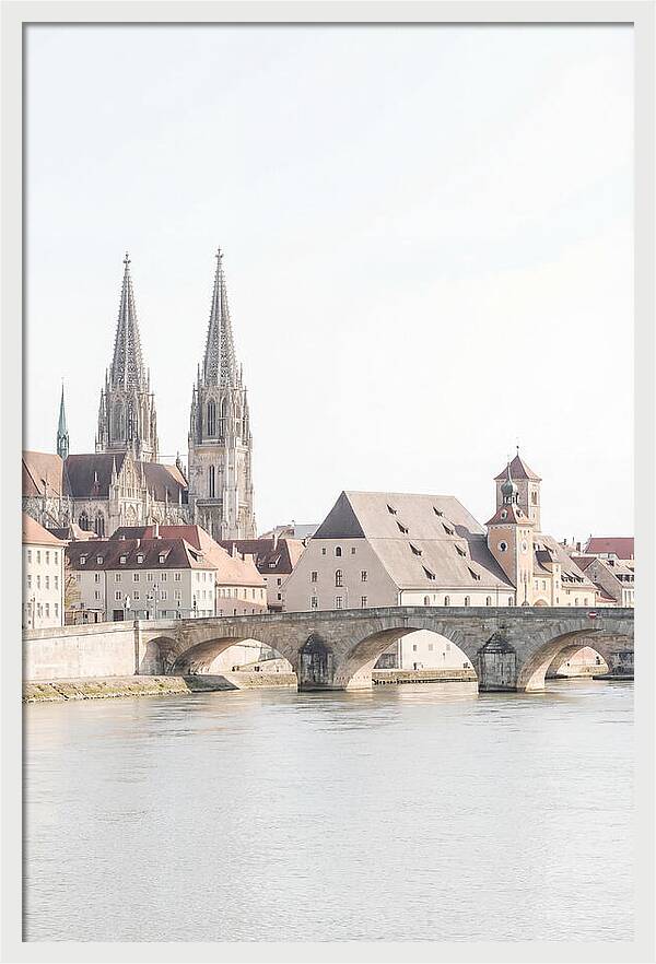 Riverside City With Gothic Spires