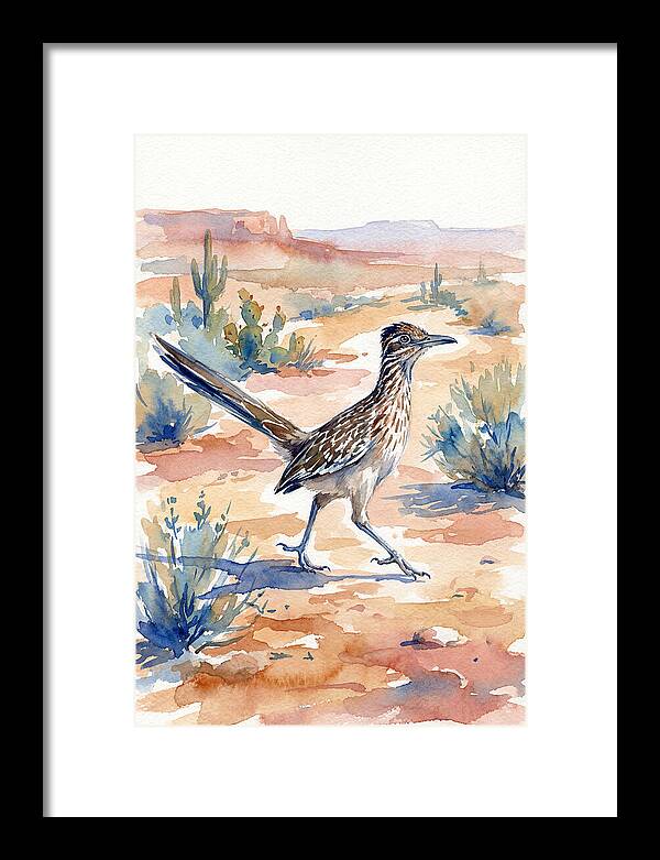 Roadrunner In Desert Landscape