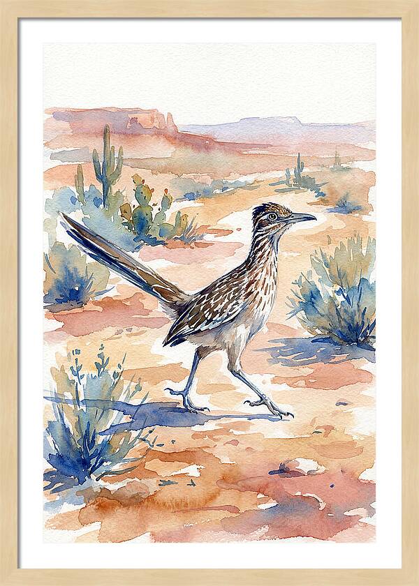Roadrunner In Desert Landscape
