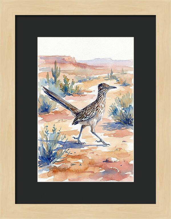 Roadrunner In Desert Landscape