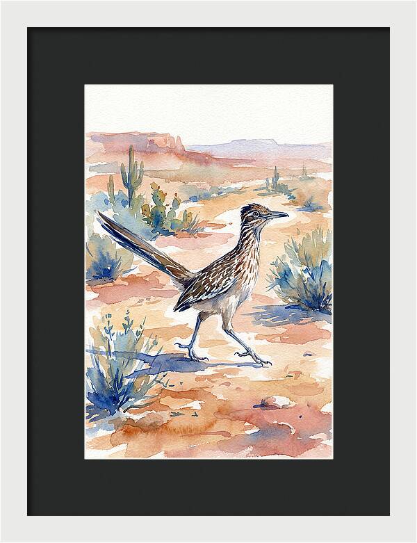 Roadrunner In Desert Landscape