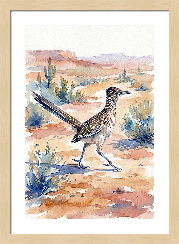 Roadrunner In Desert Landscape