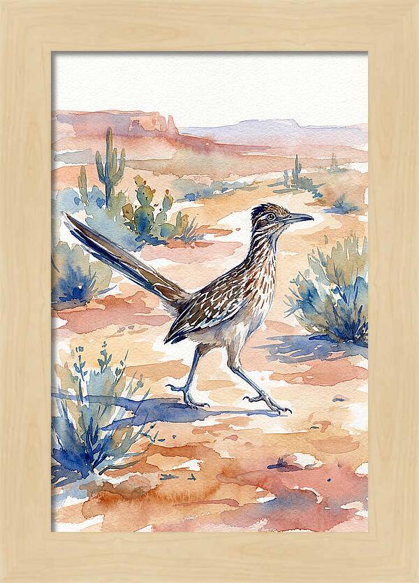 Roadrunner In Desert Landscape