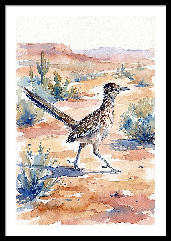 Roadrunner In Desert Landscape