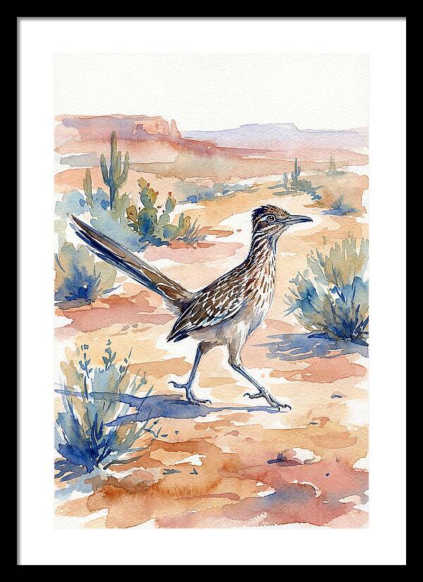 Roadrunner In Desert Landscape
